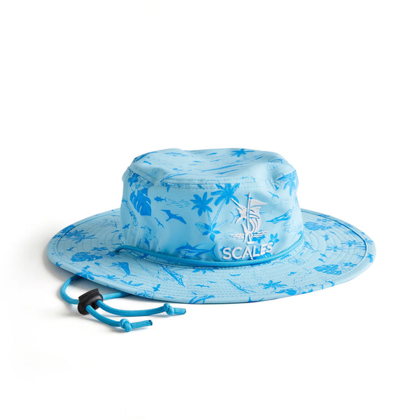 Scales Bucket Hat - Powder Blue Tropical