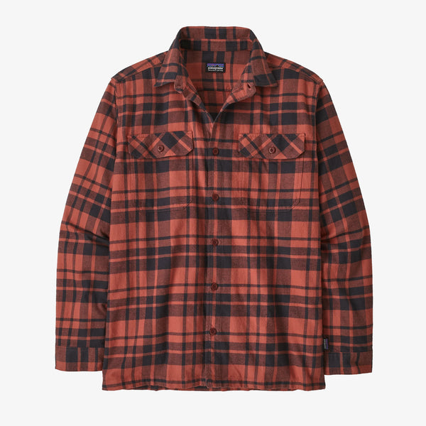 Patagonia Men's Long-Sleeved Organic Cotton Midweight Fjord Flannel Shirt - Burl Red