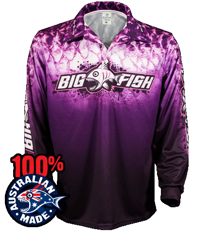BigFish Men's Scales Fishing Shirt - Purple
