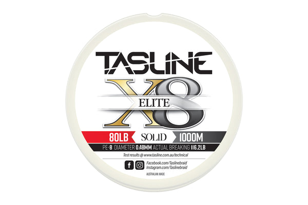 Tasline Elite Braid 8 Strand White 80lb 1000m