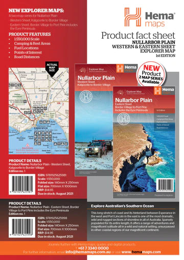 Hema Nullarbor Plain - Eastern Sheet - Border Village to Port Pirie Map (1st Edition)
