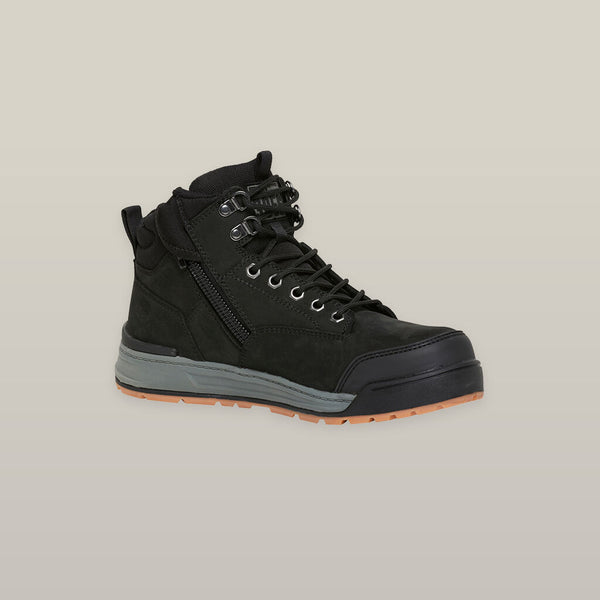 Hard Yakka Men's 3056 Lace Zip Safety Boot - Black