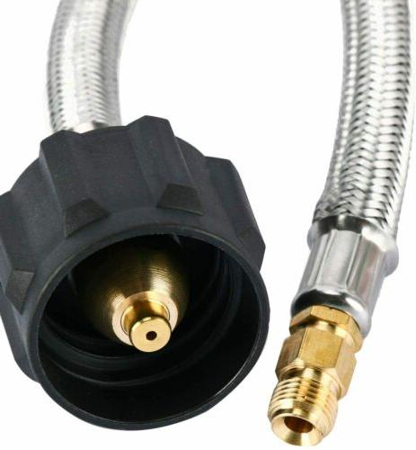 Bromic Stainless Braided Pigtail Propane Hose Connector (S/REG 1/4'' Male NPT RV)