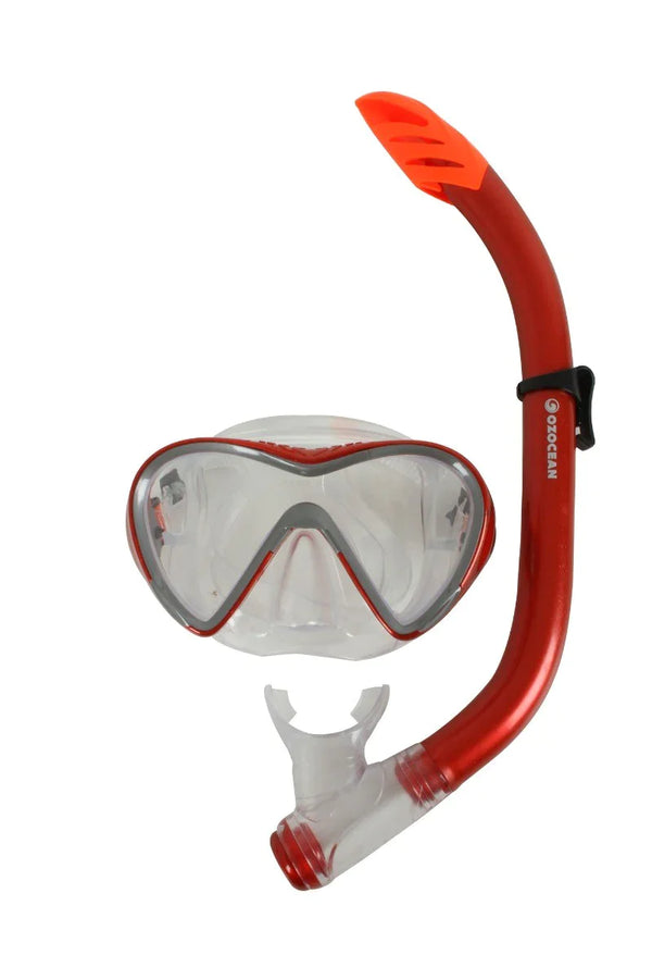 OzOcean Mettams Adult Mask and Snorkel Set - Red