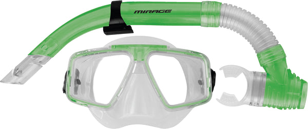 Mirage Adult Quest Silicone Mask &amp; Snorkel Set - Green