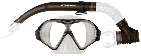 Mirage Tropic Silitex Mask & Snorkel Set - Smoke (Adult)