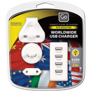 Go Travel Auto-Regulating Worldwide USB Charger with Integrated USA Adaptor Plug