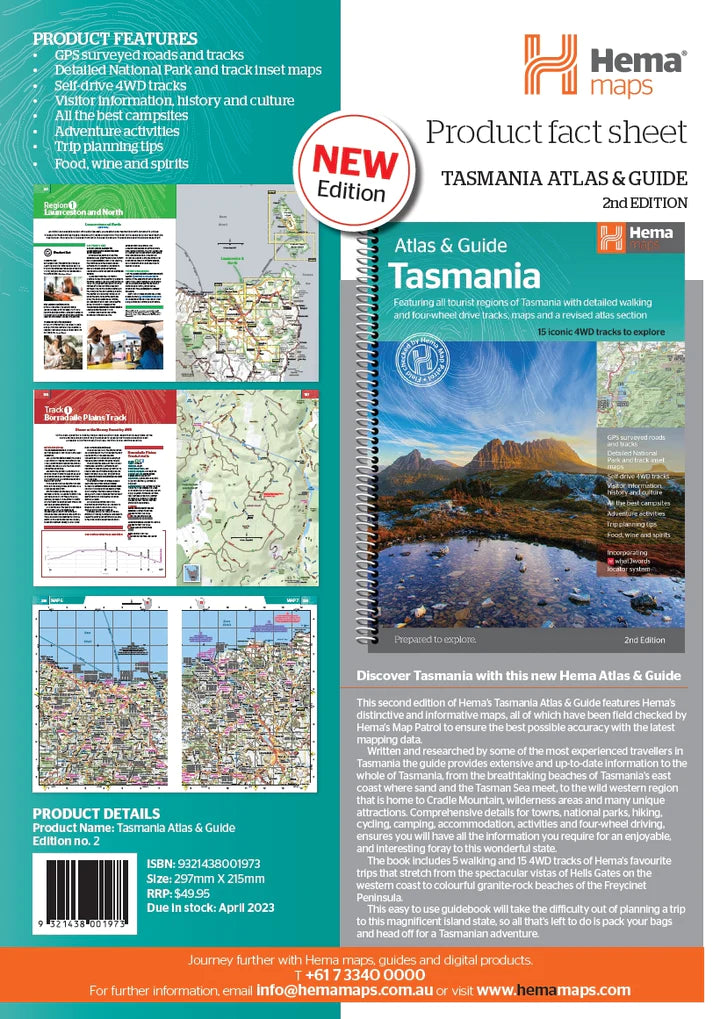 Hema Atlas & Guide Tasmania Book