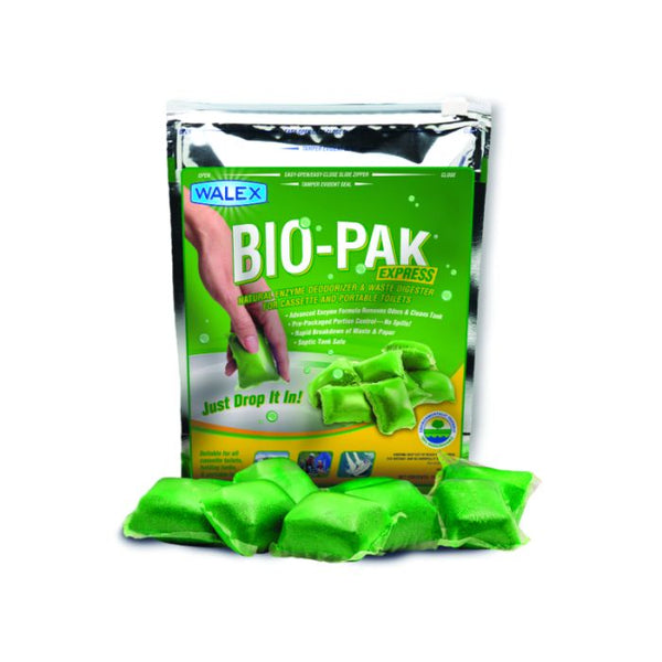 Walex Bio-Pak Express Deodorizer & Waste Digester Toilet Chemicals (15 Sachets) - Green Citrus