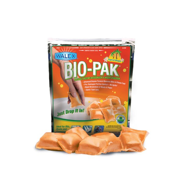 Walex Bio-Pak Express Deodorizer & Waste Digester Toilet Chemicals (15 Sachets) - Tropical