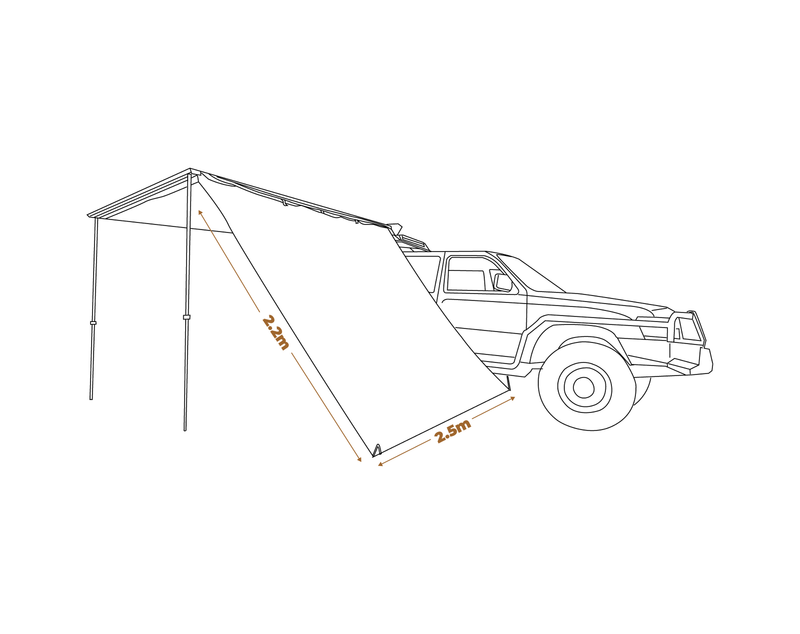 OZtrail Overlander BlockOut Awning Side Wall (2.5m)