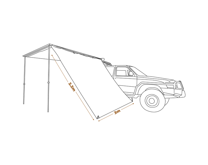 OZtrail Overlander BlockOut Awning Side Wall (3m)