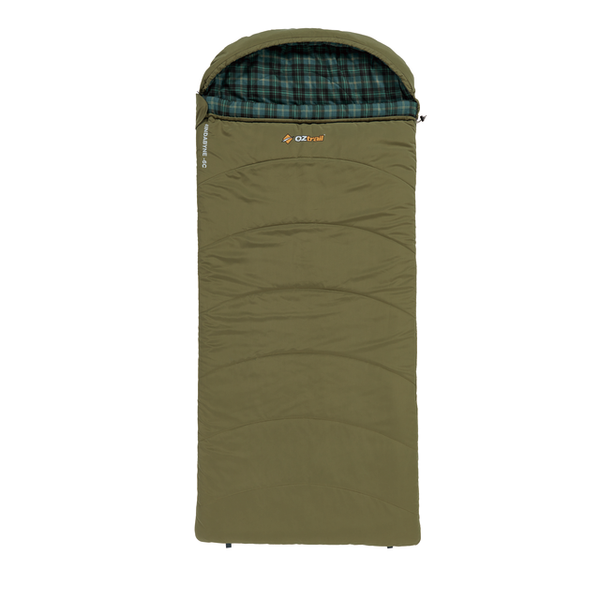 OZtrail Jindabyne -6°C Sleeping Bag - Right Zip - Khaki