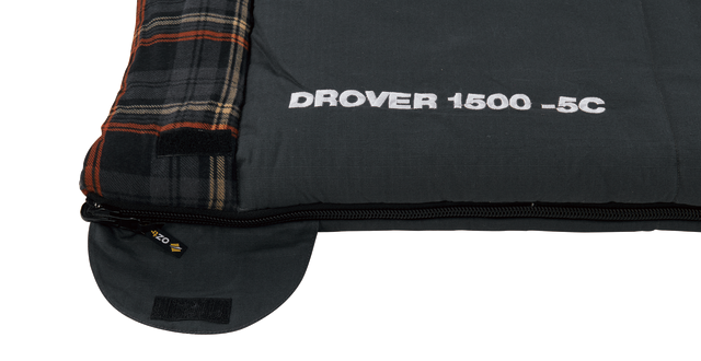 OZtrail Drover 1500 -5°C Sleeping Bag - Charcoal/Bone