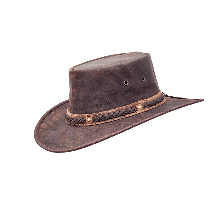 Barmah Hats Squashy Crackle Kangaroo - Dark Brown (X-Large)