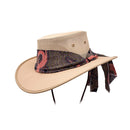 Barmah Hats Ladies Canvas Drover - Beige (X-Large) - Colour Scarf May Vary