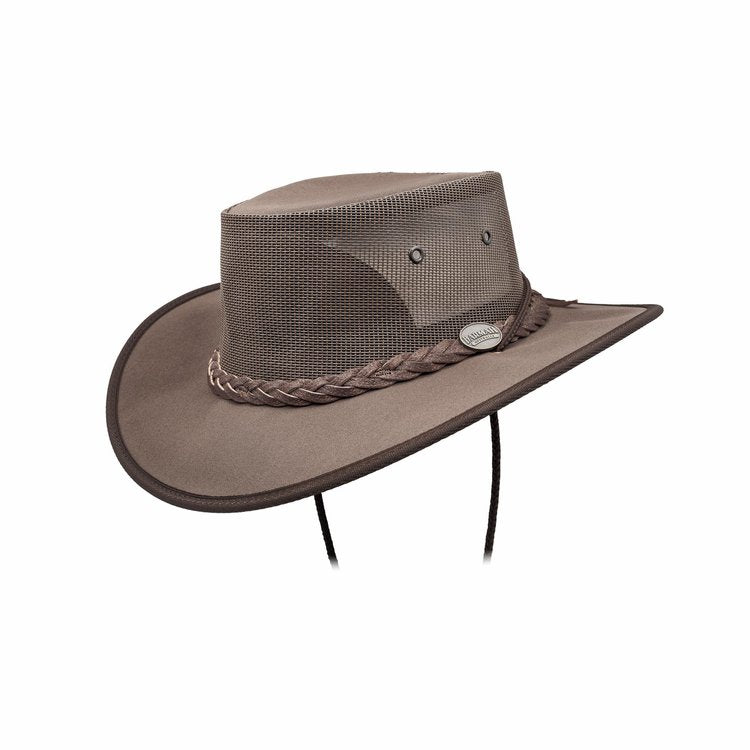 Barmah Hats Canvas Drover - Brown (Medium)