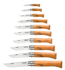 Opinel Traditional Classic Carbon Steel Knives Collection in Wooden Gift Box (Size 2-12) - Beechwood (10 Piece Set)