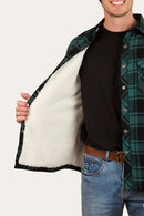 Ringers Western Sawyer Men's Sherpa Flannelette Jacket - Pine/Charcoal