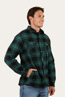 Ringers Western Sawyer Men's Sherpa Flannelette Jacket - Pine/Charcoal