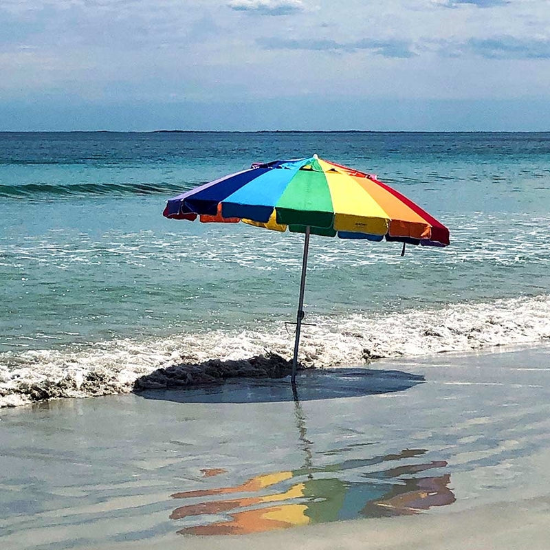 BeachKit 240cm Beach Umbrella - Rainbow