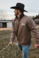 Ringers Western Men's Lachlan 1/4 Zip Crew Jumper - Mushroom