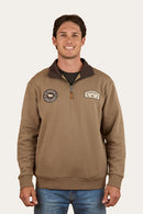 Ringers Western Men's Lachlan 1/4 Zip Crew Jumper - Mushroom