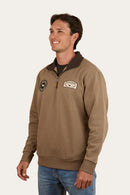 Ringers Western Men's Lachlan 1/4 Zip Crew Jumper - Mushroom