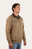 Ringers Western Men's Lachlan 1/4 Zip Crew Jumper - Mushroom