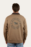 Ringers Western Men's Lachlan 1/4 Zip Crew Jumper - Mushroom