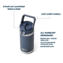 Yeti Rambler Junior 12oz (354ml) Insulated Kids Straw Bottle with Colour-Matched Straw Cap - Moon Dust