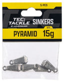 Jarvis Walker Tec Tackle Pyramid Sinker -Size 15g (5 Pack)