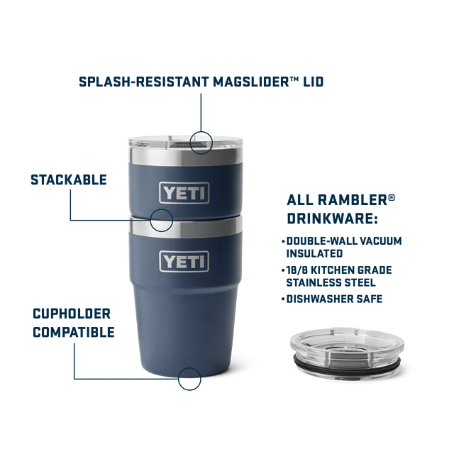 Yeti Rambler 16oz (473ml) Stackable Cup with MagSlider Lid - Cherry Blossom