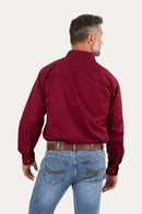 Ringers Western Mens King River Half Button Work Shirt - Burgundy