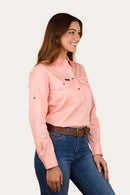 Ringers Western Womens Pentecost River Half Button Work Shirt - Light Blush