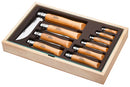 Opinel Traditional Classic Carbon Steel Knives Collection in Wooden Gift Box (Size 2-12) - Beechwood (10 Piece Set)