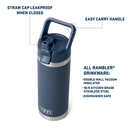 Yeti Rambler 18oz (532ml) Bottle with Straw Cap Lid - Solar Flare