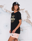 Salty Crew Women's Scripted Boyfriend Tee - Vintage Black (Small Only)