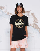 Salty Crew Women's Scripted Boyfriend Tee - Vintage Black (Small Only)