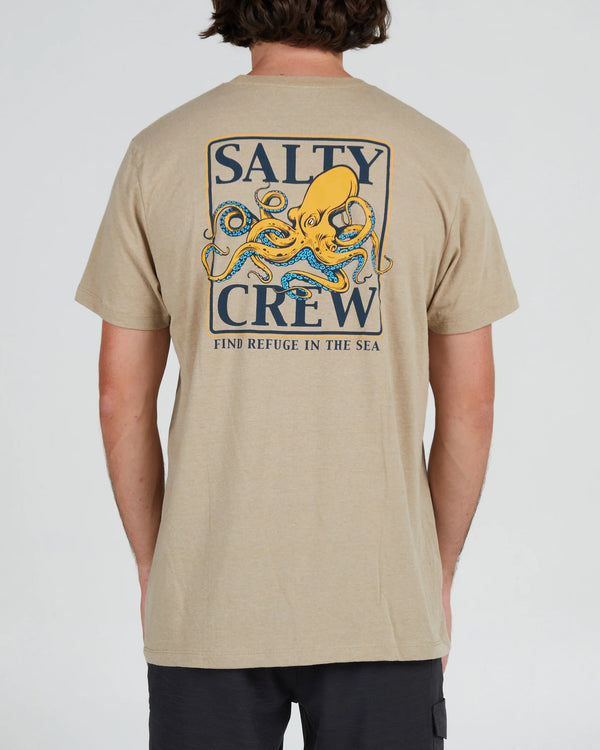 Salty Crew Men's Ink Slinger Standard Short Sleeve Tee - Khaki Heather