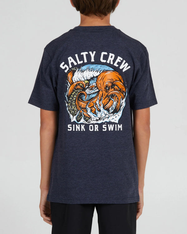 Salty Crew Boys Tsunami Short Sleeve Tee - Navy Heather