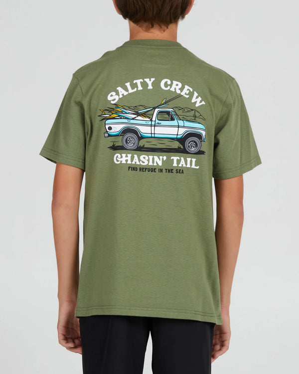 Salty Crew Boys Off Road Short Sleeve Tee - Sage Green