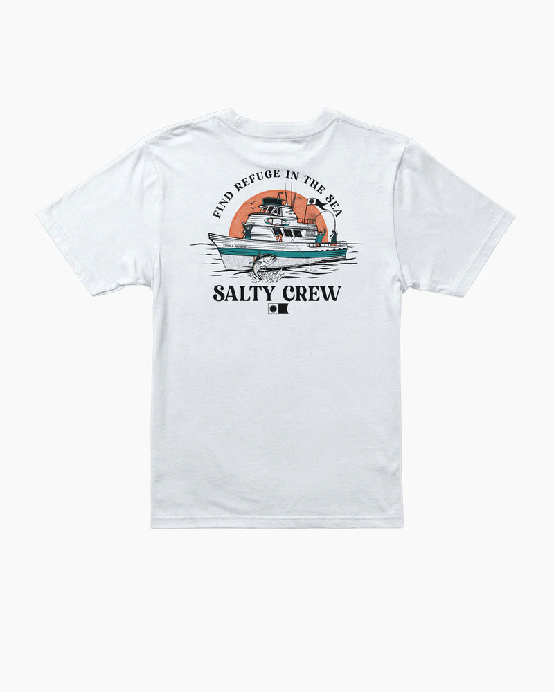 Salty Crew Boys Day Charter Short Sleeve Tee - White