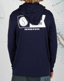 Salty Crew Boys Alpha Poly Tech Hoodie Long Sleeve Shirt - Navy