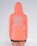 Salty Crew Women's Line Up Hoodie Sun Shirt - Hot Coral