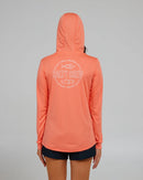 Salty Crew Outlined Hooded Sun Shirt - Sunrise Coral