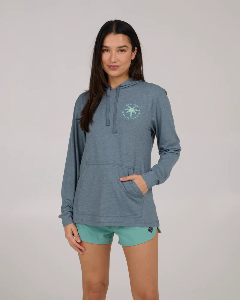 Salty Crew Queen Palm Tech Hoody - Fin Blue