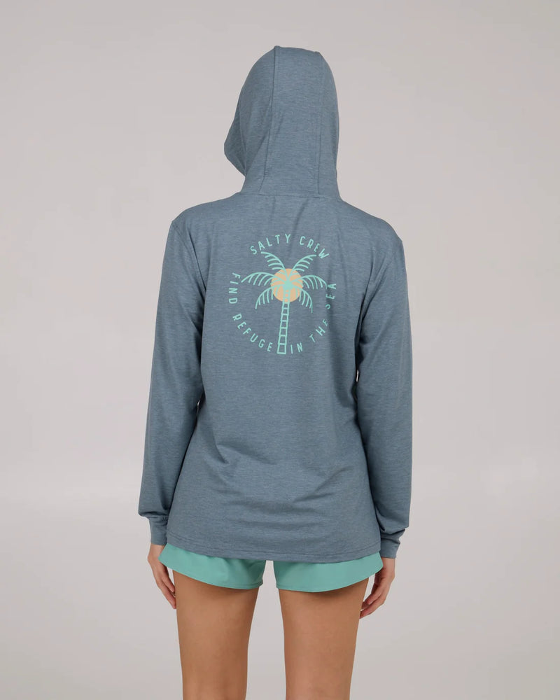 Salty Crew Queen Palm Tech Hoody - Fin Blue
