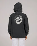Salty Crew Fishin Yang Zip Through Fleece Hoody - Faded Black