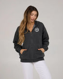 Salty Crew Fishin Yang Zip Through Fleece Hoody - Faded Black